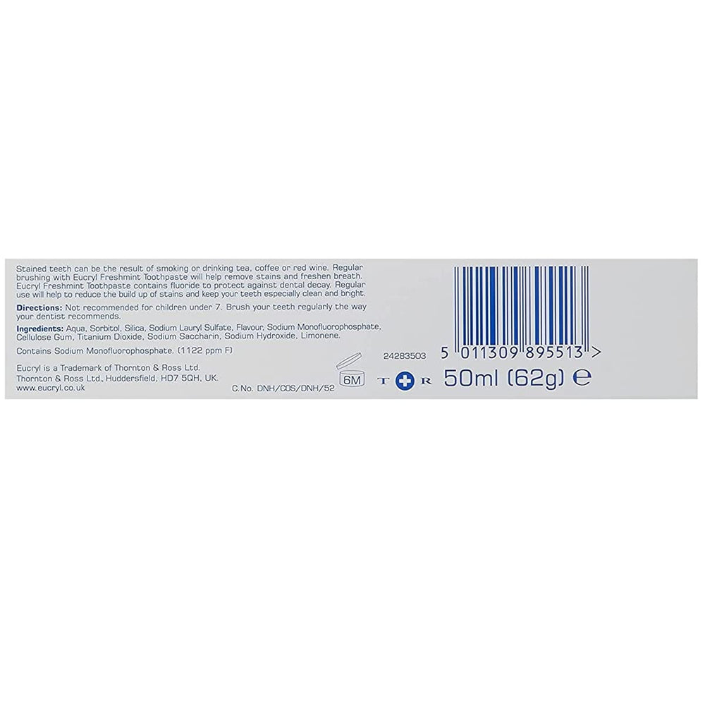 Freshmint toothpaste squeezed onto toothbrush