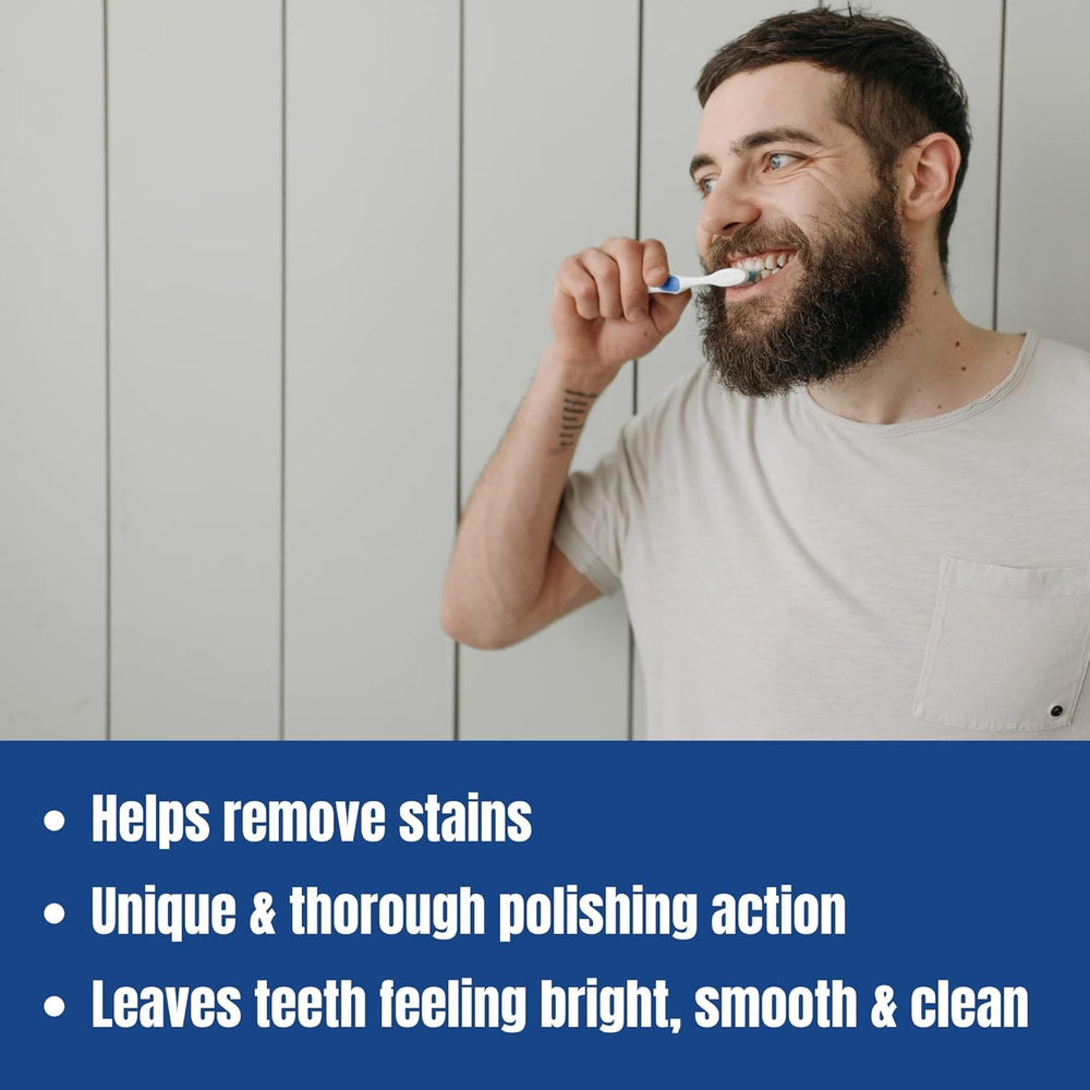 Usage: applying Eucryl Toothpowder to teeth