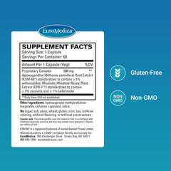 Ashwagandha and Rhodiola Rosea herbal extract capsules