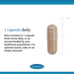 Front view of EuroMedica Ashwagandha Complex bottle and label