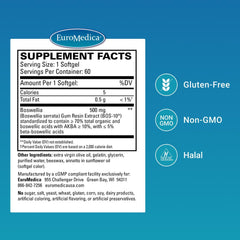 Back label view of EuroMedica BosPro bottle showing supplement facts