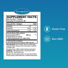 Bottle highlighting grape seed extract ingredient