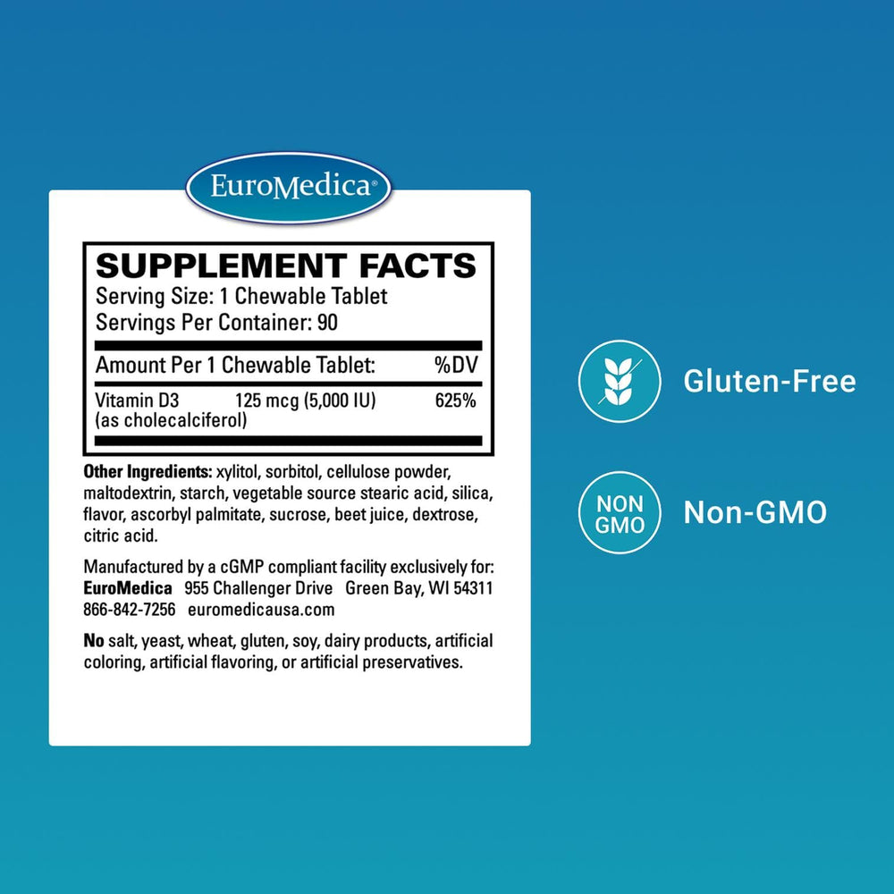 Diagram showing Vitamin D3 supporting immune function and brain health