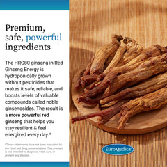 Ingredient highlights including Korean red ginseng root powder
