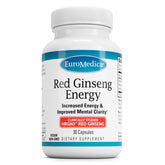 Bottle of EuroMedica Red Ginseng Energy supplement