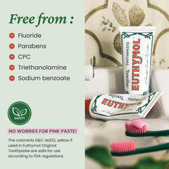 EUTHYMOL British heritage emblem on packaging