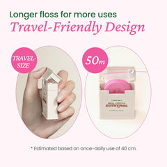 Travel-spool 50m toothbrush floss compact for on-the-go