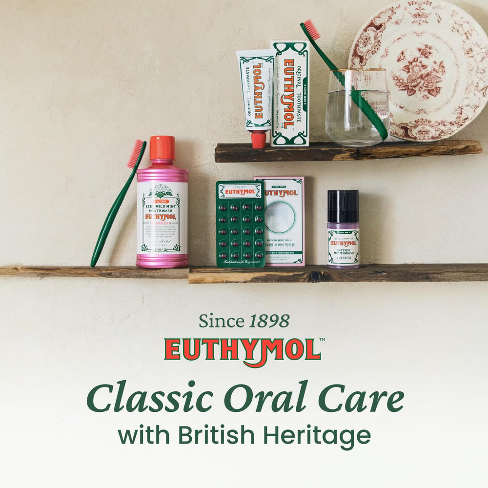 Heritage branding on EUTHYMOL toothpaste label