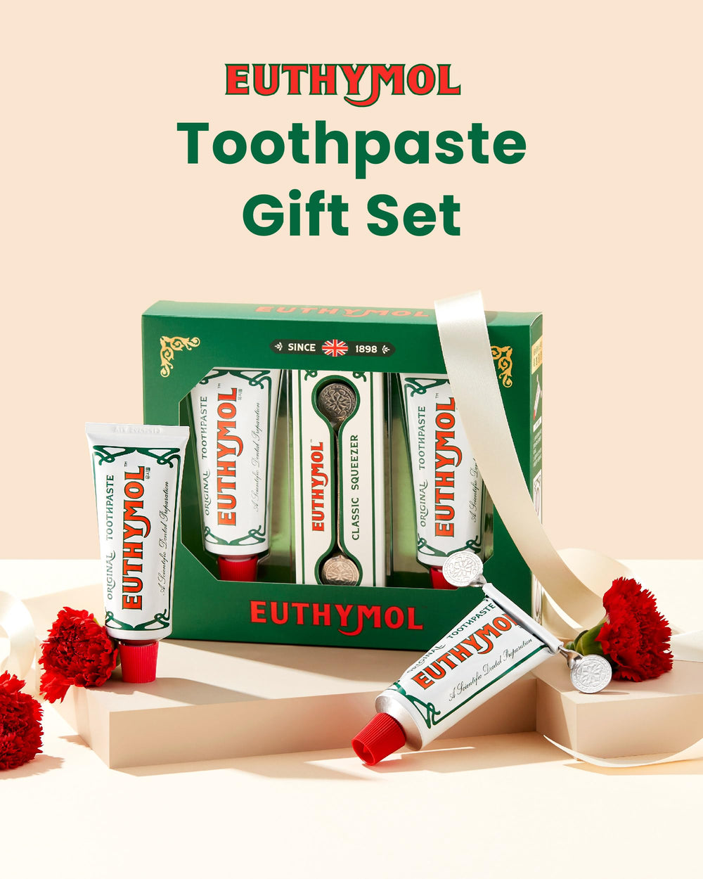 Classic Sqeezer toothpaste dispenser included with the set