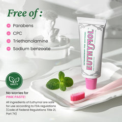 Gentle enamel-safe formula badge with cavity protection