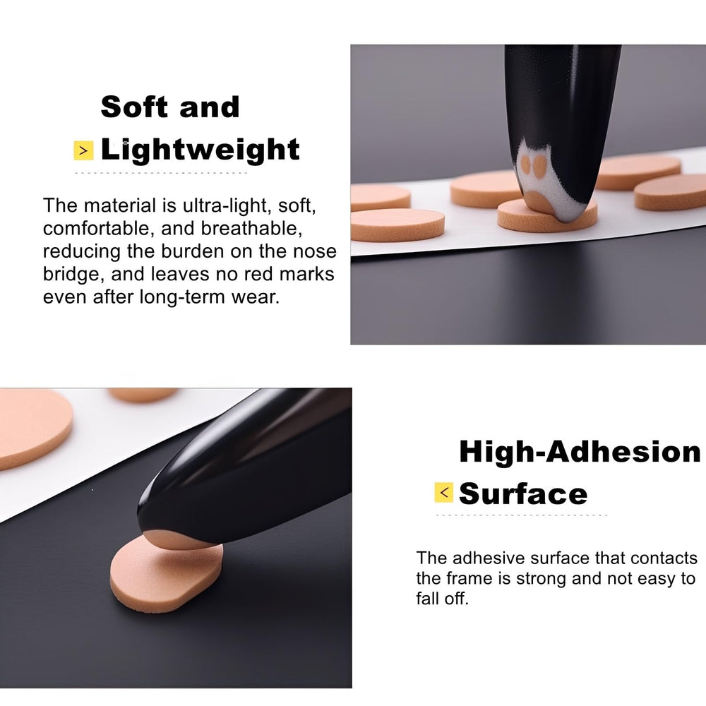 Non-slip nose pad cushion with adhesive backing