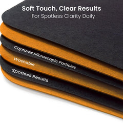 Smartphone screen cleaned with EVEO microfiber cloth