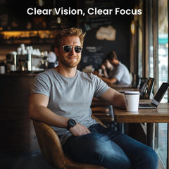 EVEO sunglass cleaner kit in use