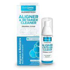 Close-up of AlignerFresh foam being dispensed onto aligner tray