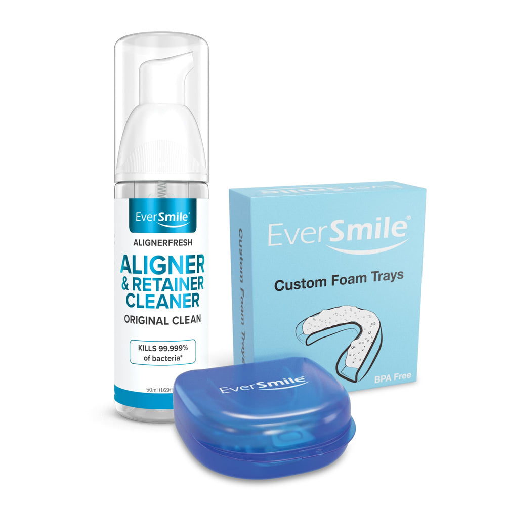 Front view of EverSmile AlignerFresh Clean Foam & Custom Trays Bundle