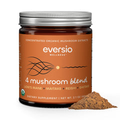 Eversio Wellness 4 Mushroom Blend 60g jar front label