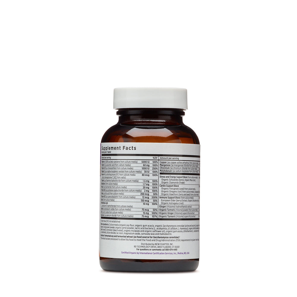 Close-up of ingredients in Every Man's One Daily fermented multivitamin