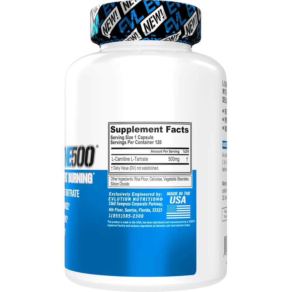 EVL L-Carnitine capsules ready to take between meals for sustained energy