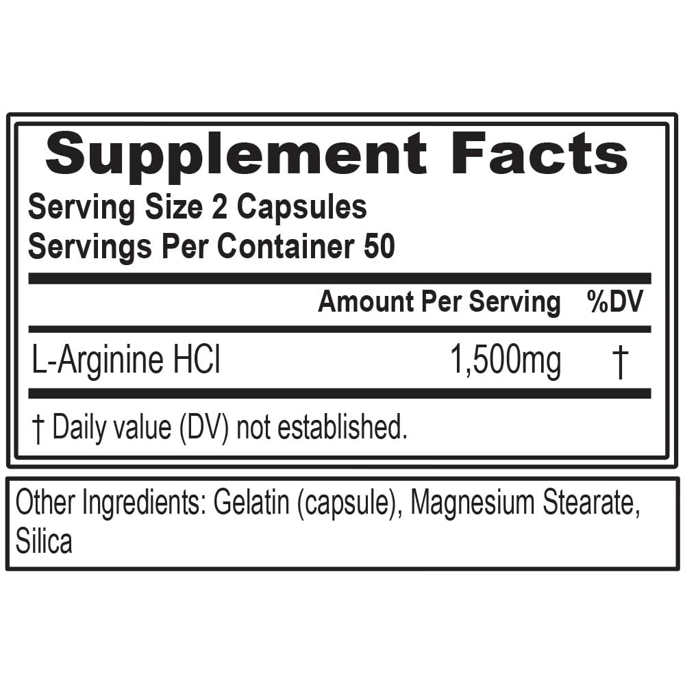 Evlution Nutrition arginine capsules close-up emphasizing 1500mg support for lean gains