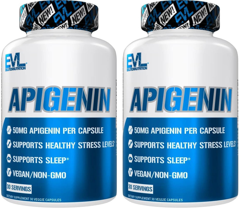 Evlution Pure Apigenin 50mg Chamomile extract bottle label