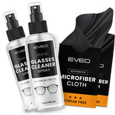 EVEO Glasses Cleaner Spray bottle with microfiber cloth