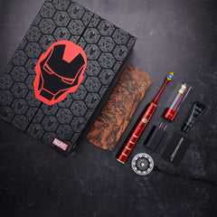 Collector's edition packaging with Iron Man Easter eggs and Marvel design