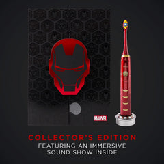 Product packaging featuring Marvel Iron Man and Stark Industries branding