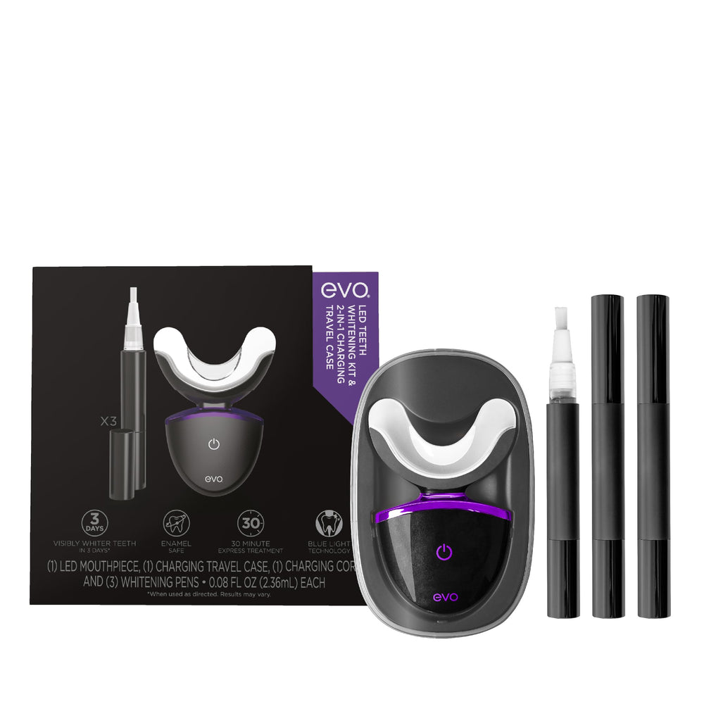EVO LED teeth whitening kit with blue light mouthpiece