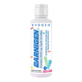 Evogen Carnigen Liquid bottle being poured, signaling caffeine-free metabolism support.