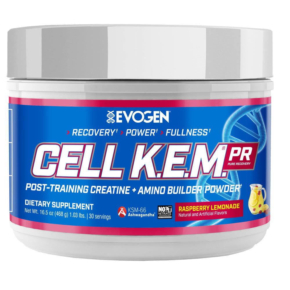 Evogen Cell K.E.M PR V2 Raspberry Lemonade tub ready for post workout recovery