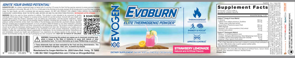 Evogen Evoburn Strawberry Lemonade flavor image evokes refreshing taste