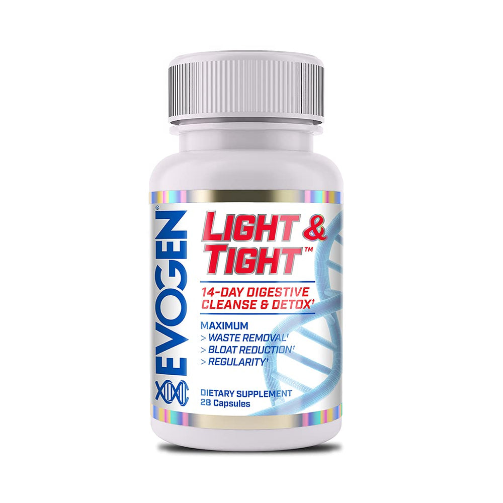 Evogen Light & Tight bottle front view supports a fast-acting cleanse