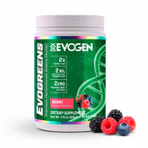 Evogen Evogreens Berry powder tub label