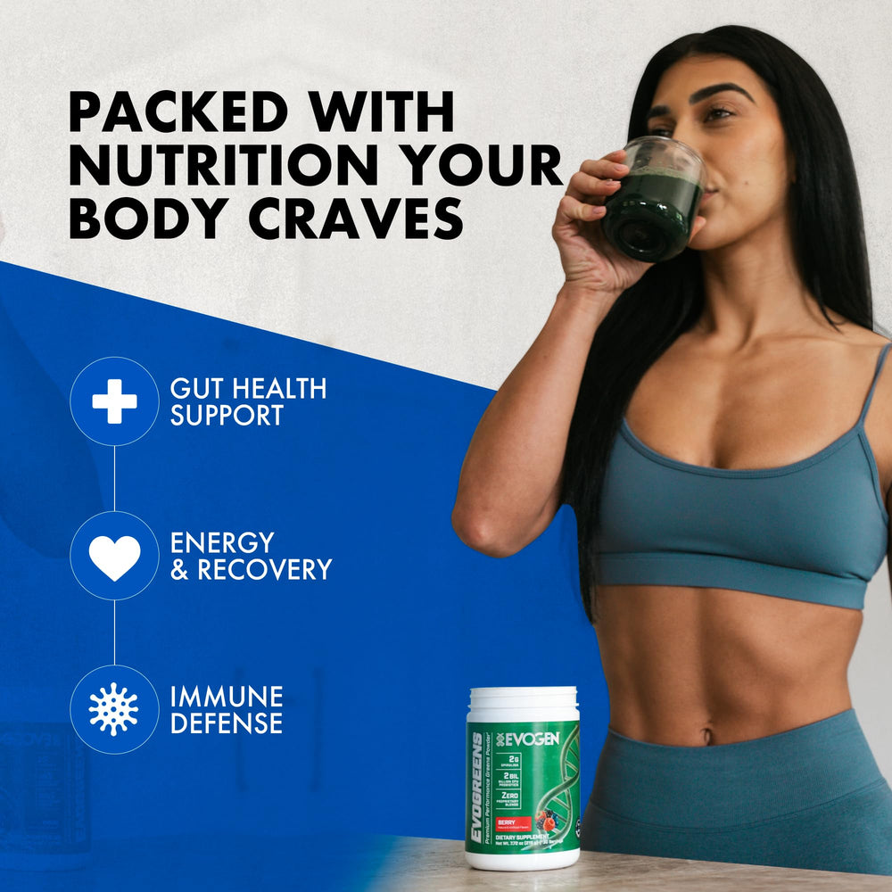 Shelf-stable probiotic capsules accompanying Evogreens