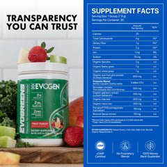 Evogreens packaging with 30 servings