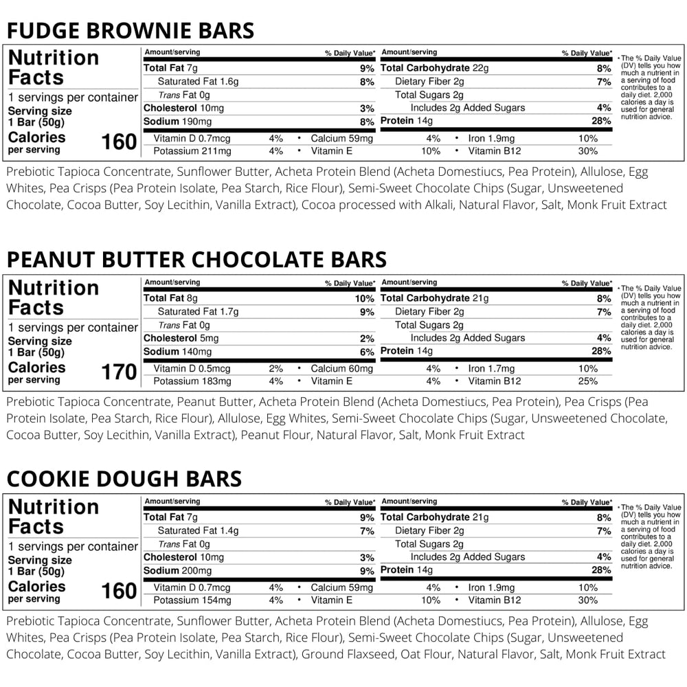 Exo packaging shows gluten-free and dairy-free labels for easy snacking.