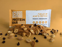 Exo peanut butter chocolate close-up with gluten-free appeal.