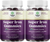 Front view of extra strength iron gummies for women and men, 45mg per serving