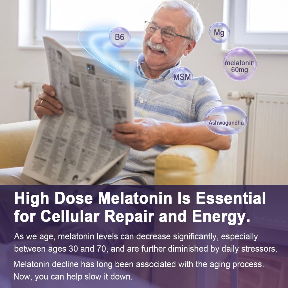 Extra strength melatonin gummies for anti-aging and immune support - 60 gummies