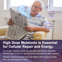Extra strength melatonin gummies for anti-aging and immune support - 60 gummies