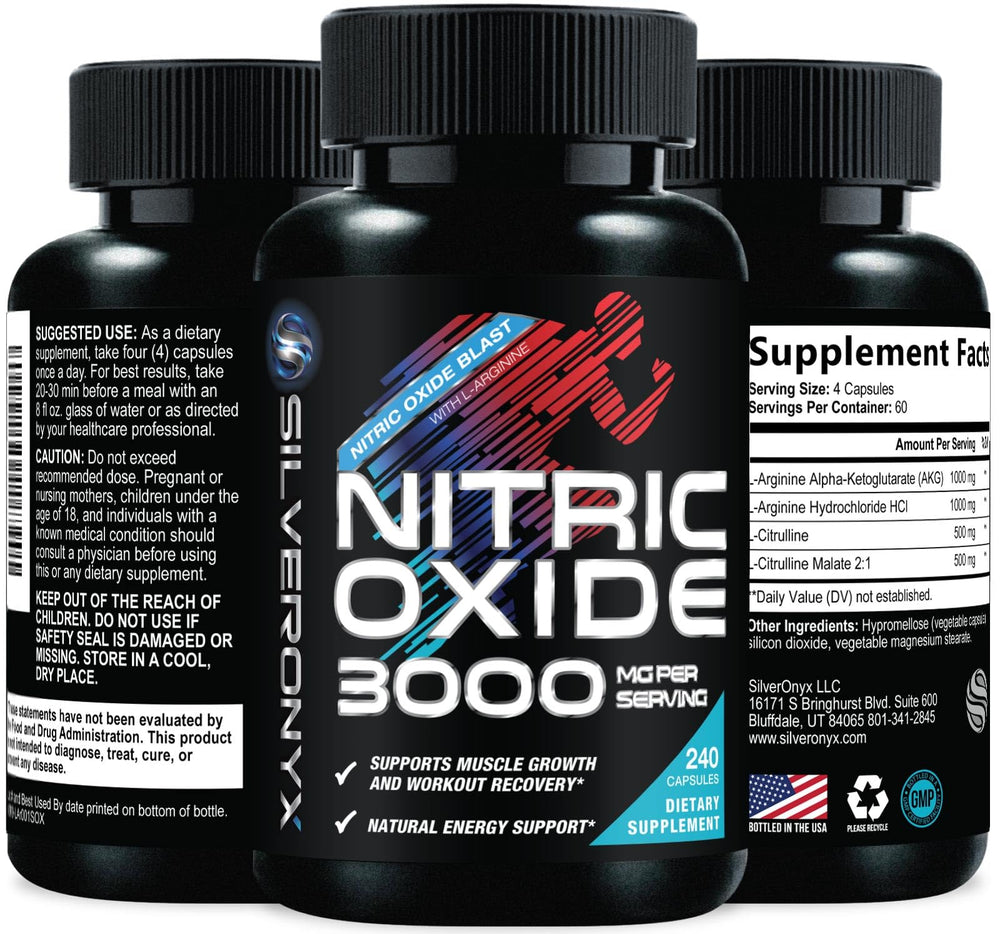 Bottle of Extra Strength Nitric Oxide Booster 3000mg