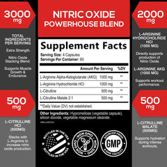 Front label showing 3000 mg per serving