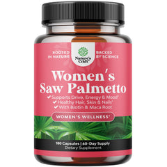 Bottle of Extra Strength Saw Palmetto for Women - 180 capsules