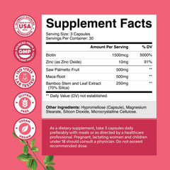 Saw palmetto capsules with maca root and biotin