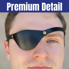 Right eye patch worn showing contoured design