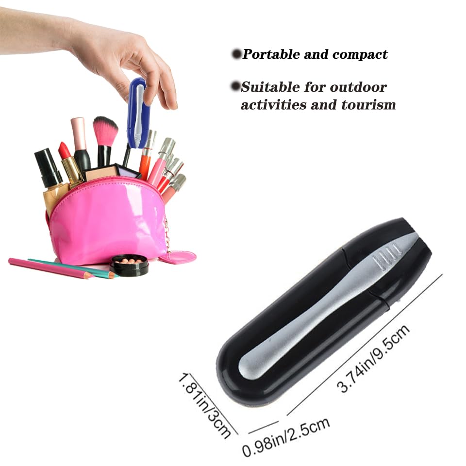 Compact eyeglasses cleaner being held in hand