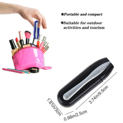 Compact eyeglasses cleaner being held in hand