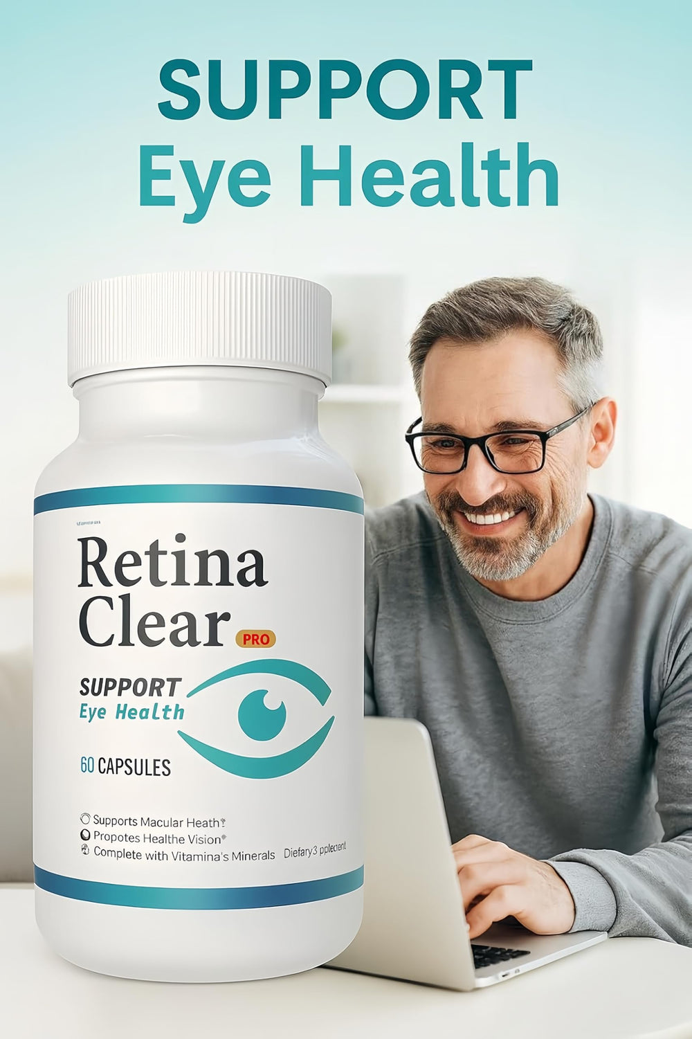 Close-up of ingredients showing vitamins, minerals, and supplements for eye health
