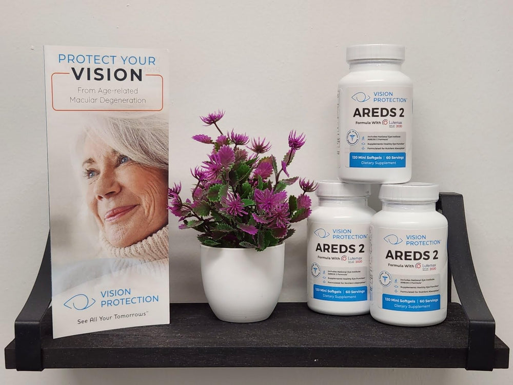 Eye health support and macula nourishment imagery.