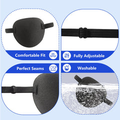 Close-up view of adjustable buckle and soft fabric eye patch